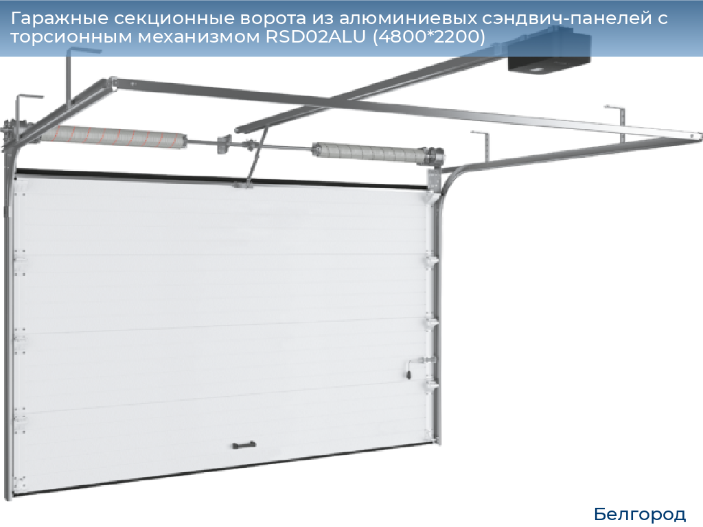 Гаражные секционные ворота из алюминиевых сэндвич-панелей с торсионным механизмом RSD02ALU (4800*2200), belgorod.doorhan.ru