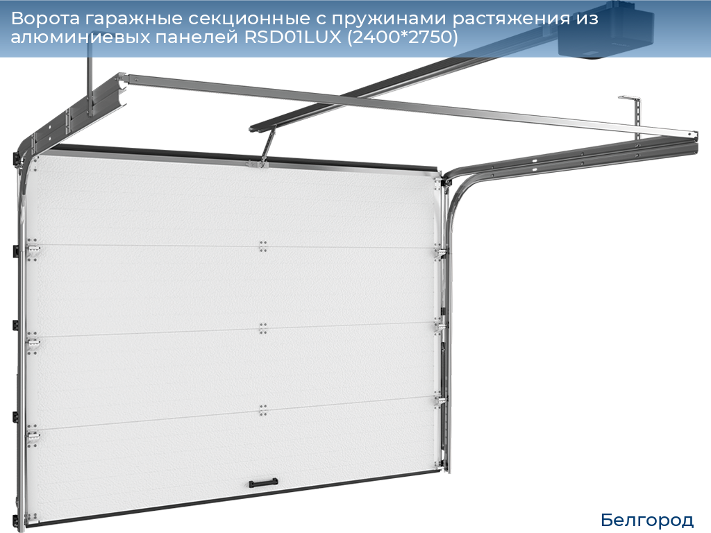 Ворота гаражные секционные с пружинами растяжения из алюминиевых панелей RSD01LUX (2400*2750), belgorod.doorhan.ru