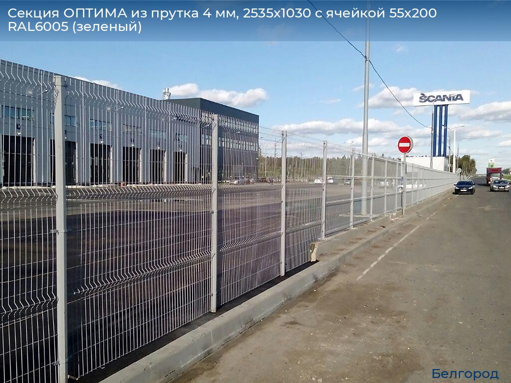 Секция ОПТИМА из прутка 4 мм, 2535x1030 с ячейкой 55х200 RAL6005 (зеленый), belgorod.doorhan.ru